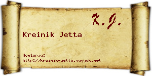 Kreinik Jetta névjegykártya